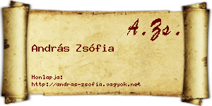 András Zsófia névjegykártya